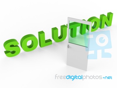 Solution Door Represents Resolution Doorframe And Achievement Stock Image
