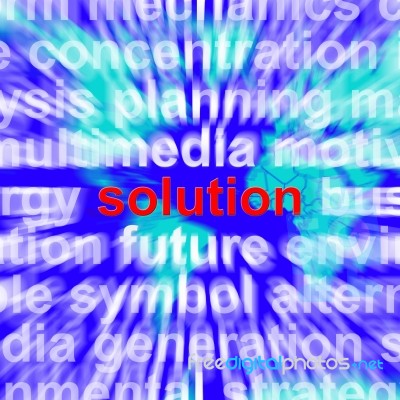 Solution Word Showing Success Stock Image