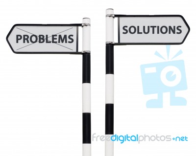 Solutions And Problems Signs Stock Photo