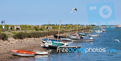 Some Brightly Coloured Boats At Wells Stock Photo