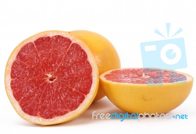 Some Grapefruits In A White Background Stock Photo