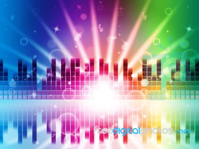 Soundwaves Background Shows Brightness Frequencies And Bubbles
 Stock Image