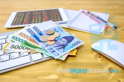 South Korean Won Currency And Finance Business. Business Concept… Stock Photo