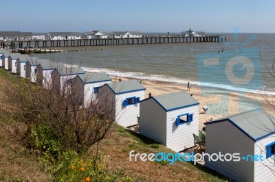 Southwold, Suffolk/uk - June 2 : A Row Of Beach Huts In Southwol… Stock Photo
