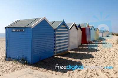 Southwold, Suffolk/uk - June 2 : Colourful Beach Huts In Southwo… Stock Photo