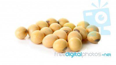 Soy Beans Isolated On The White Background Stock Photo