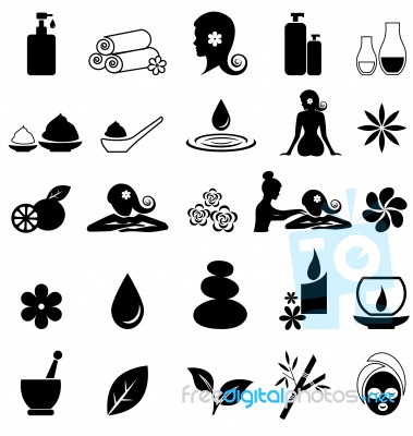 Spa Icons On White Background Stock Image
