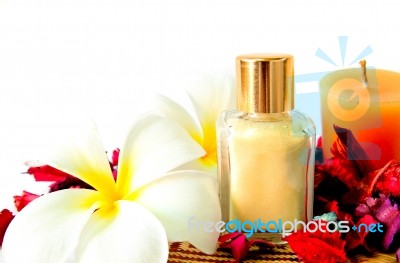 Spa Products With Flowers Stock Photo