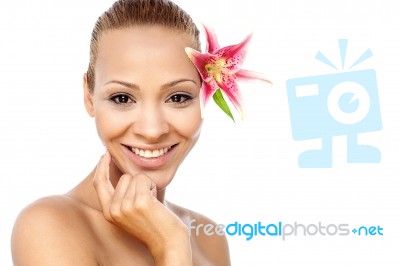 Spa Woman Isolated Over White Stock Photo