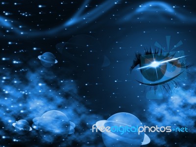 Space Background Represents Human Eye And Backdrop Stock Image