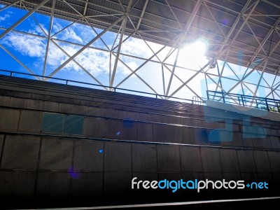 Space Between The Grandstand And Roof Stock Photo