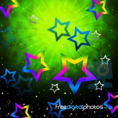 Space Stars Backround Shows Light Explosion In Sky
 Stock Image