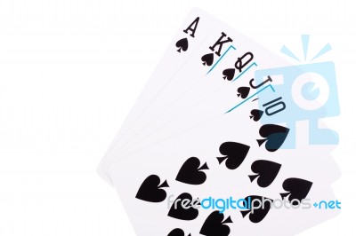 Spade Royal Flush Stock Photo