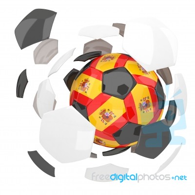 Spain Soccer Ball Isolated White Background Stock Image