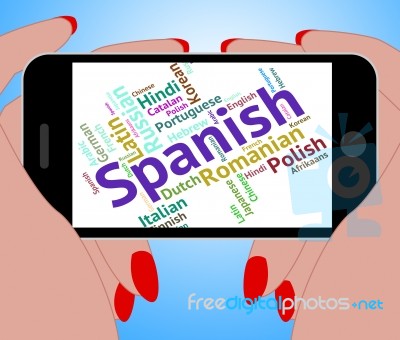 Spanish Language Represents Speech Spain And Foreign Stock Image