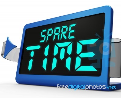 Spare Time Clock Means Leisure Or Relaxation Stock Image