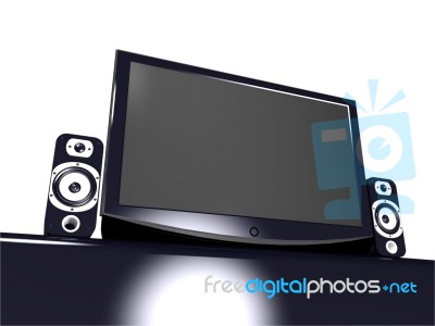 Speaker And TV Stock Image