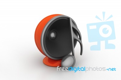 Speaker With Music Sign Stock Image