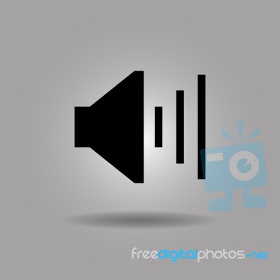 Speaker With Three Sound Waves Icon  Illustration Eps10 On Grey Background Stock Image