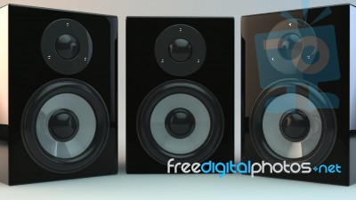 Speakers 3D Stock Image