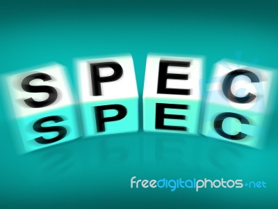 Spec Blocks Displays Details Specifications And Blueprint Stock Image