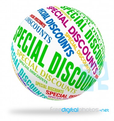 Special Discounts Indicates Noteworthy Offer And Word Stock Image