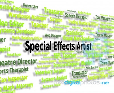 Special Effects Artist Indicates Arts Employee And Recruitment Stock Image