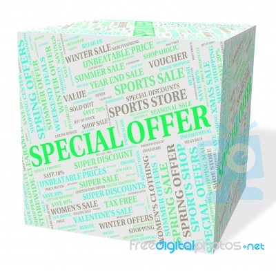 Special Offer Means Unique Clearance And Offers Stock Image