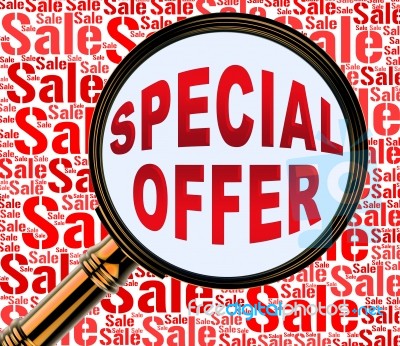 Special Offer Represents Clearance Noteworthy And Save Stock Image