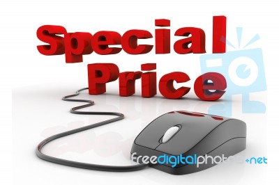 Special Price Connected To A Computer Mouse Stock Image