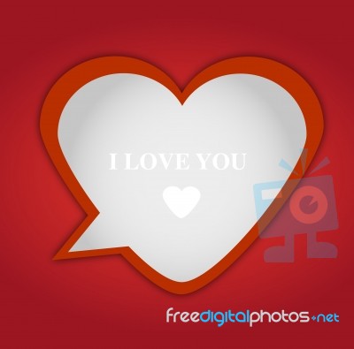 Speech Bubble Heart From Paper Valentines Day Card Stock Image
