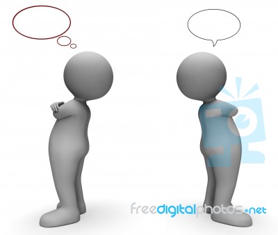 Speech Bubble Shows Copy Space And Annoyed 3d Rendering Stock Image