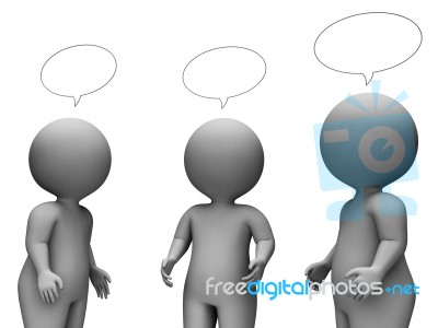 Speech Bubble Shows Render Chatting And Speaking 3d Rendering Stock Image