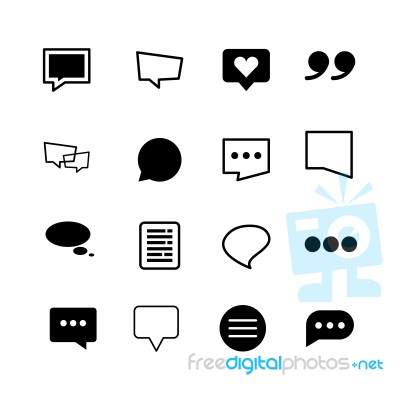 Speeches Icon Set On White Background Stock Image