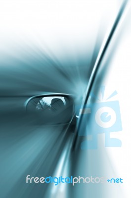 Speed Car With Motion Blur Stock Photo