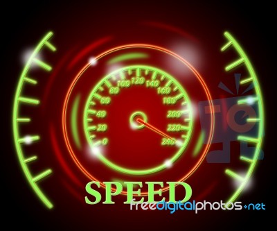 Speed Gauge Shows Odometer Rush And Quicker Stock Image