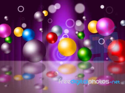 Sphere Bouncing Represents Colourful Spheres And Vibrant Stock Image