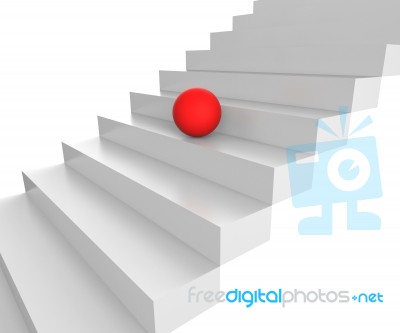 Sphere Stairs Represents Increase Upwards And Orb Stock Image