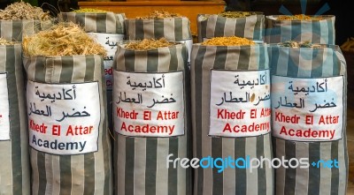 Spices Store In Market In Cairo, Egypt Stock Photo