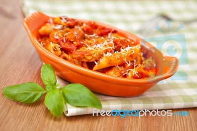 Spicy Chicken Penne Pasta Stock Photo Spicy Chicken Penne Pasta Stock Photo