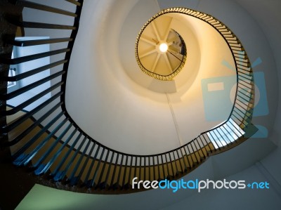 Spiral Staircase In The Lighthouse In Southwold Stock Photo