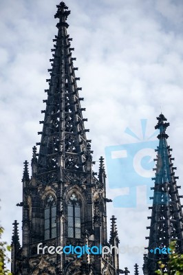 Spires Of St Vitus Cathedral In Prague Stock Photo