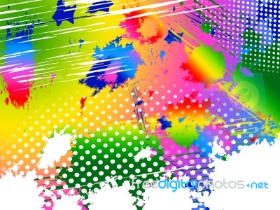 Splash Color Indicates Paint Colors And Painting Stock Image