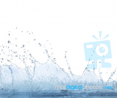 Splashing Clear Water On White Background Use For Refreshment An… Stock Photo