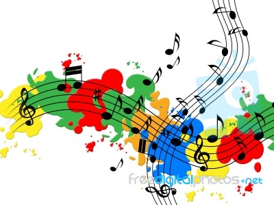 Splat Paint Represents Musical Note And Audio Stock Image