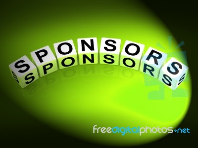 Sponsors Dice Represent Advocates Supporters And Benefactors Stock Image