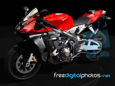 Sport Motorcycle Side View Stock Image