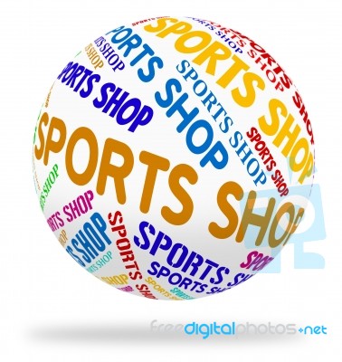 Sports Shop Indicating Physical Recreation And Shops Stock Image
