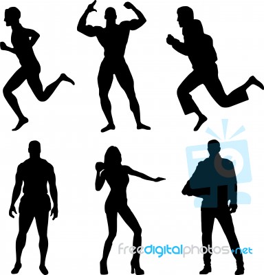 Sports Silhouette People Stock Image