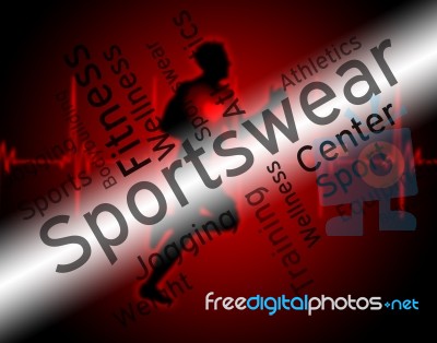 Sportswear Word Indicates Shirt Garments And Words Stock Image
